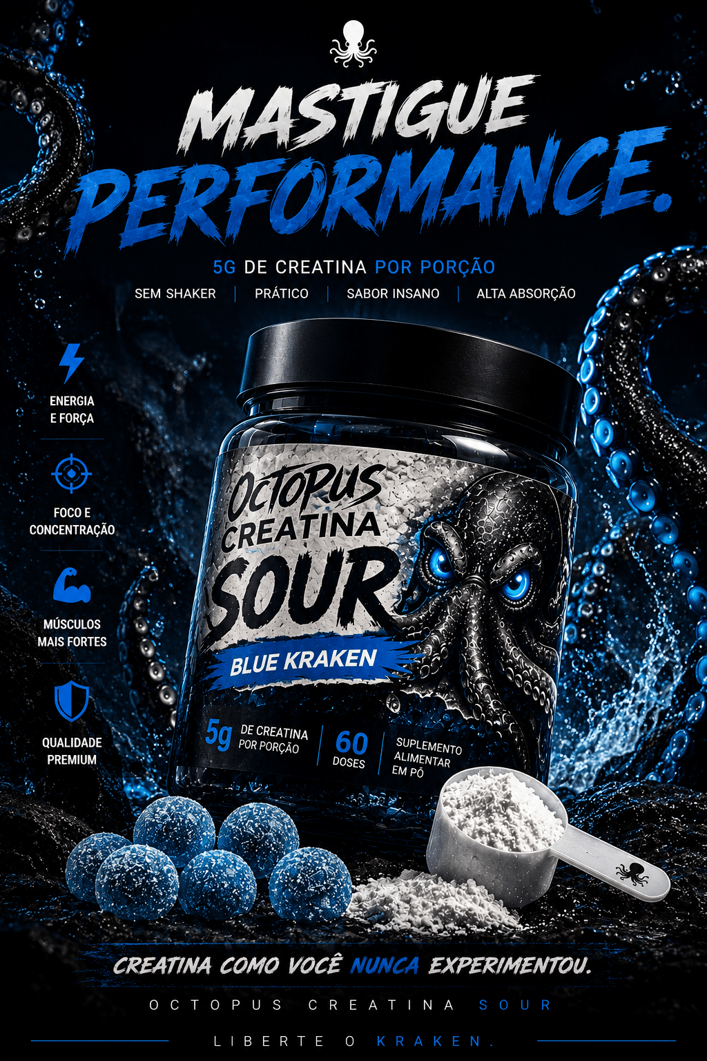 Kit 3 sabores Octopus Mirtilo / Maçã Verde / Framboesa gummies Creatina 5g - OCTOPUSKITOCTOPUSKit 3 sabores Octopus Mirtilo / Maçã Verde / Framboesa gummies Creatina 5g