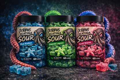 Kit 3 sabores Octopus Mirtilo / Maçã Verde / Framboesa gummies Creatina 5g - OCTOPUSKITOCTOPUSKit 3 sabores Octopus Mirtilo / Maçã Verde / Framboesa gummies Creatina 5g
